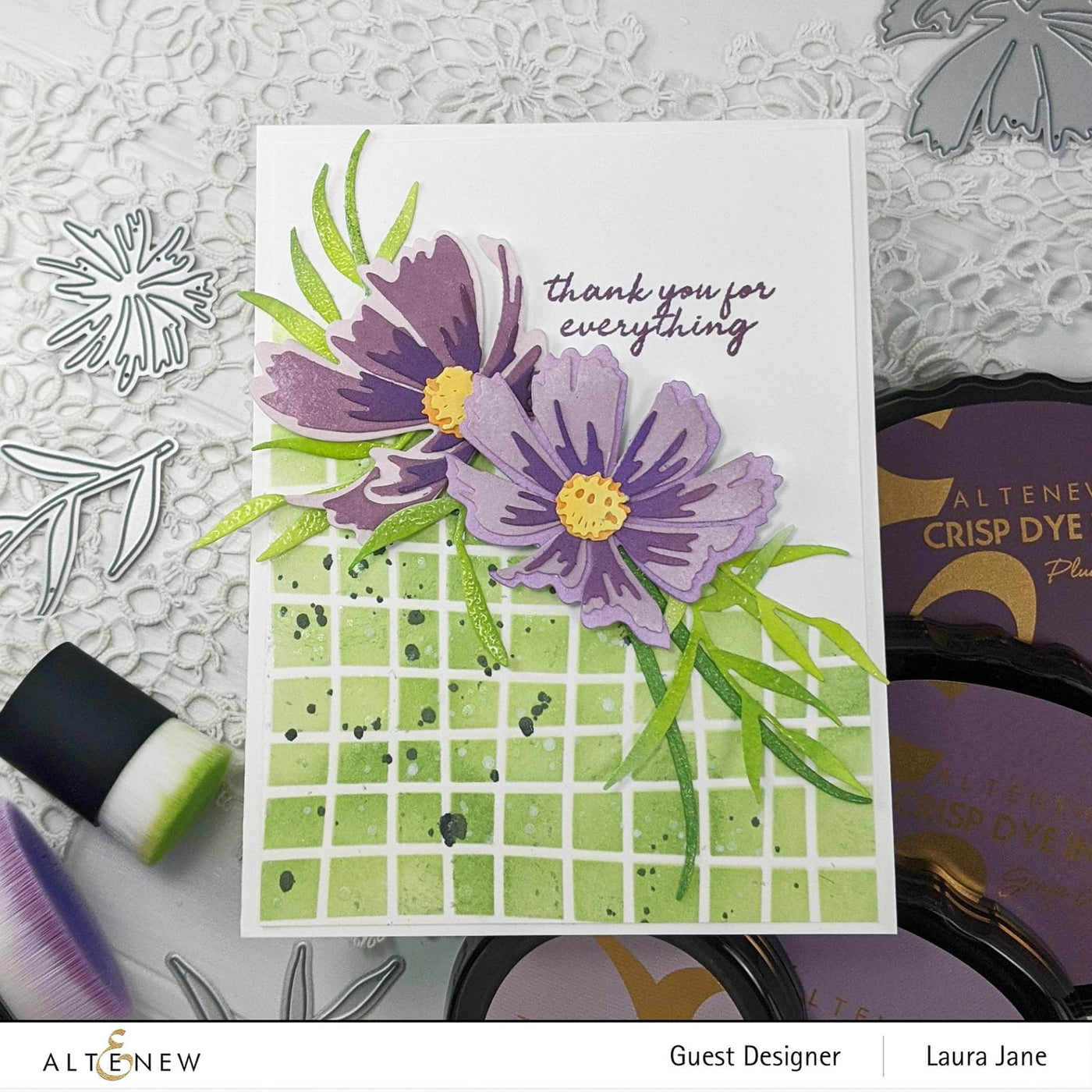 Altenew Die & Paper Bundle Craft-A-Flower: Cosmos Layering Die Set & Gradient Cardstock Bundle