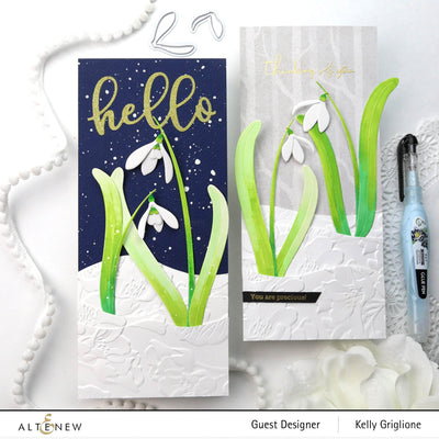 Altenew Die & Paper Bundle Craft-A-Flower: Snowdrops Layering Die Set & Gradient Cardstock Bundle