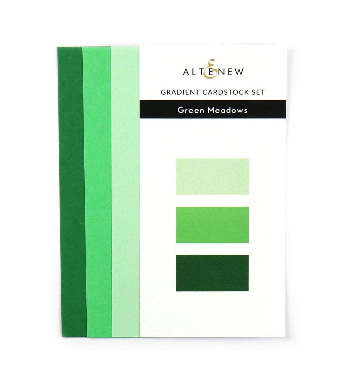 Altenew Die & Paper Bundle Green Meadows Gradient Cardstock & Garden Picks 3D Die Set Bundle