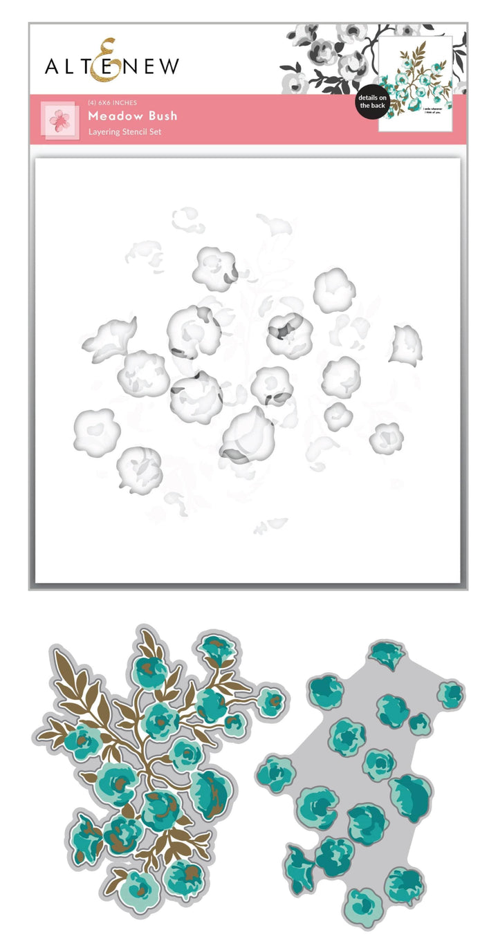 Altenew Die & Stencil Bundle Meadow Bush Layering Stencil & Die Bundle