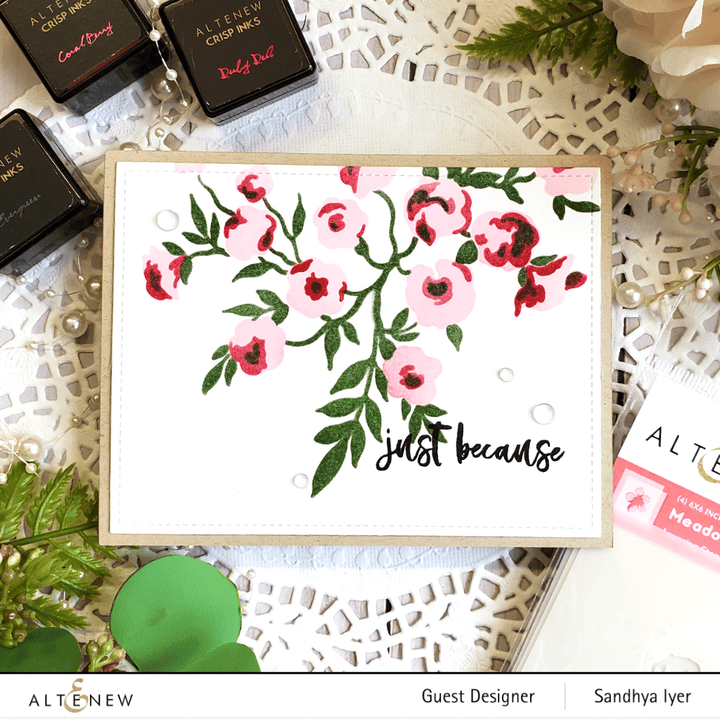 Altenew Die & Stencil Bundle Meadow Bush Layering Stencil & Die Bundle