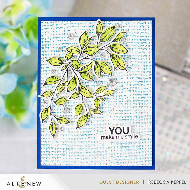 Altenew Rustling Leaves die, stencil, embossing folder, and Betterpress plate bundle for paper crafting and embossing projects.