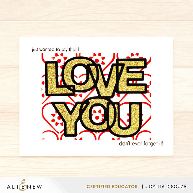 Altenew Dainty Hearts hot foil plate and stencil bundle with intricate heart designs for crafting and card-making projects.