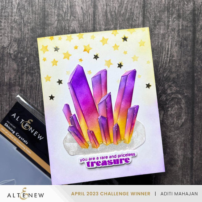Altenew Falling Stars die, stencil, and hot foil plate bundle featuring star patterns for crafting and card-making projects.