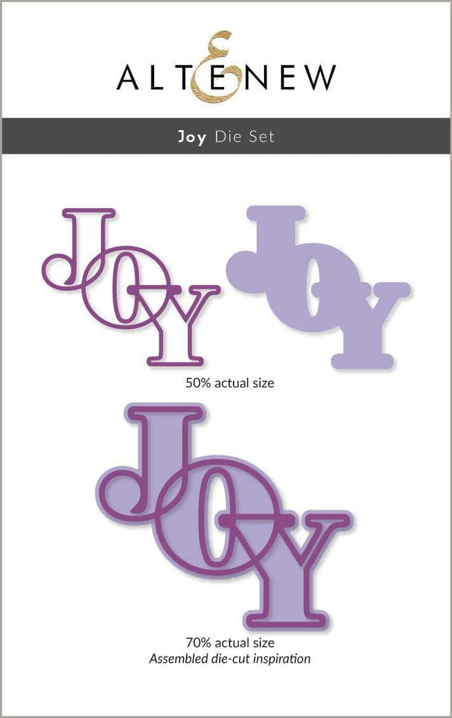Altenew Joy die, stencil, and hot foil plate bundle for crafting, featuring intricate designs for card making and scrapbooking.