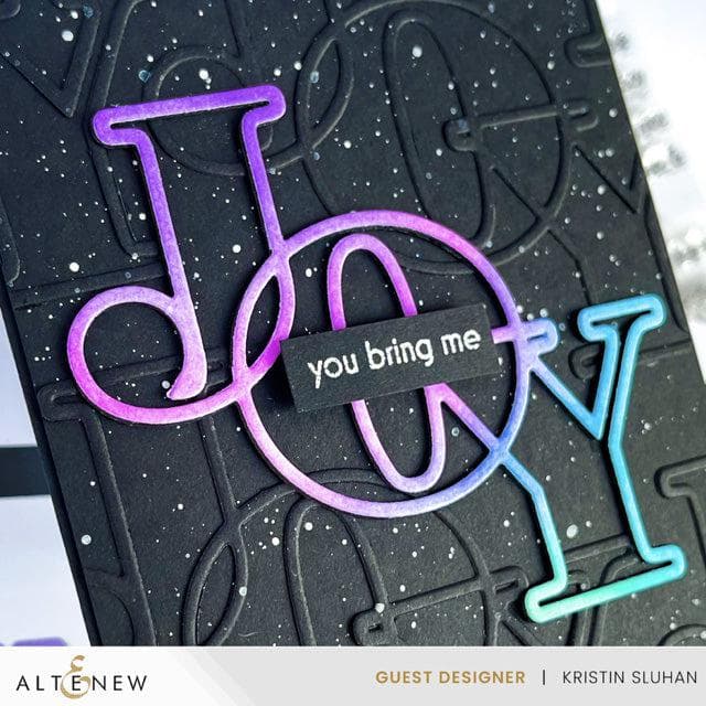 Altenew Joy die, stencil, and hot foil plate bundle with intricate designs for card making and paper crafting projects.