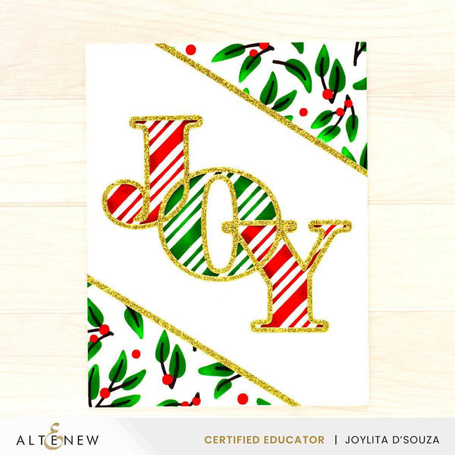 Altenew Joy die, stencil, and hot foil plate bundle featuring intricate designs for paper crafting and card making projects.