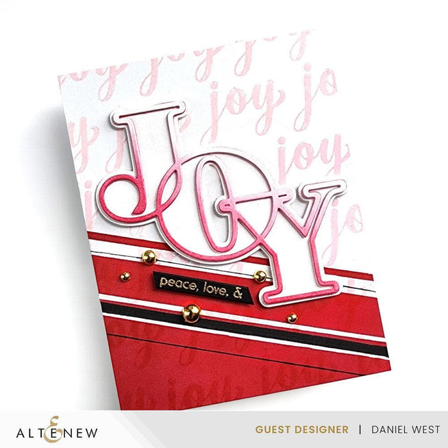 Altenew Joy die, stencil, and hot foil plate bundle with floral design for paper crafting and card making projects.
