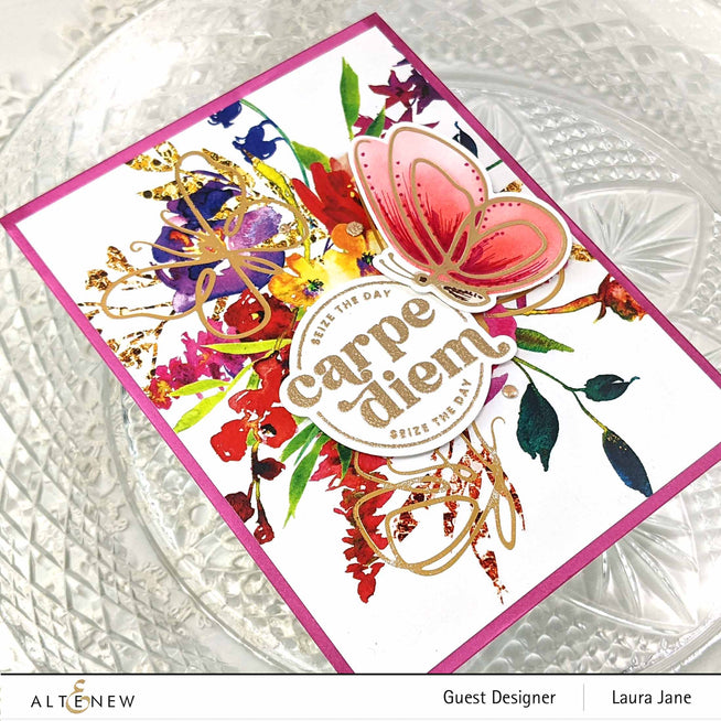 Altenew Shimmery Butterflies die, stencil, and hot foil plate bundle featuring elegant butterfly designs for crafting projects.