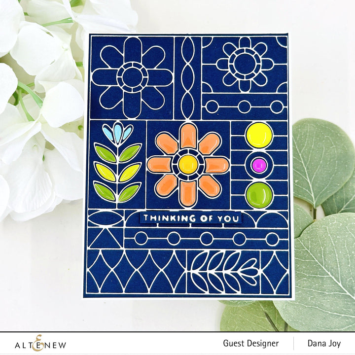 Altenew Die & Stencil & Hot Foil Plate & Enamel Elements Bundle Flower Shine