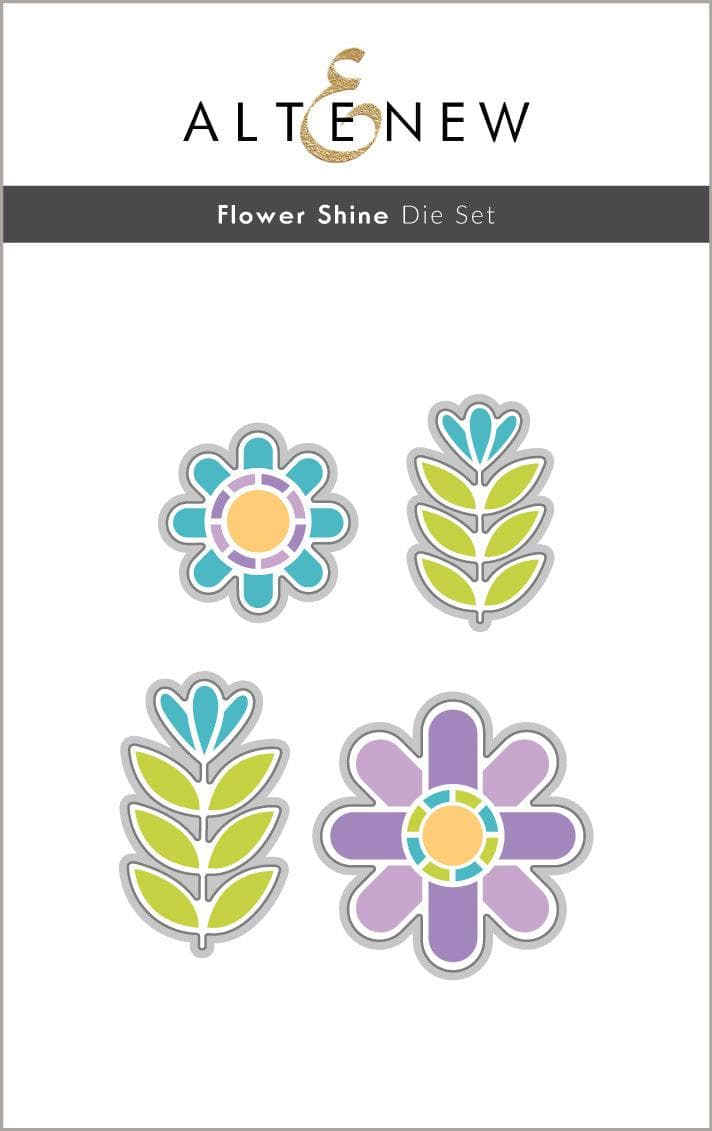 Altenew Die & Stencil & Hot Foil Plate & Enamel Elements Bundle Flower Shine