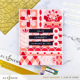 Altenew Die & Stencil & Hot Foil Plate & Enamel Elements Bundle Flower Shine