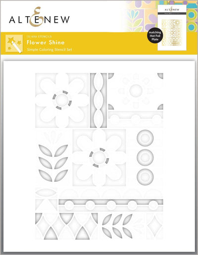 Altenew Die & Stencil & Hot Foil Plate & Enamel Elements Bundle Flower Shine