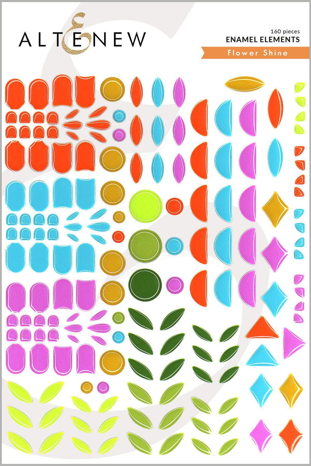 Altenew Die & Stencil & Hot Foil Plate & Enamel Elements Bundle Flower Shine