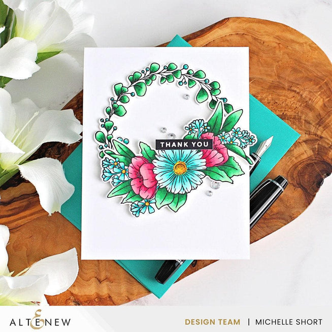 Altenew One-Go Solid Sentiment Strips die and Betterpress plate bundle for crafting, featuring positive sentiment designs for card making.