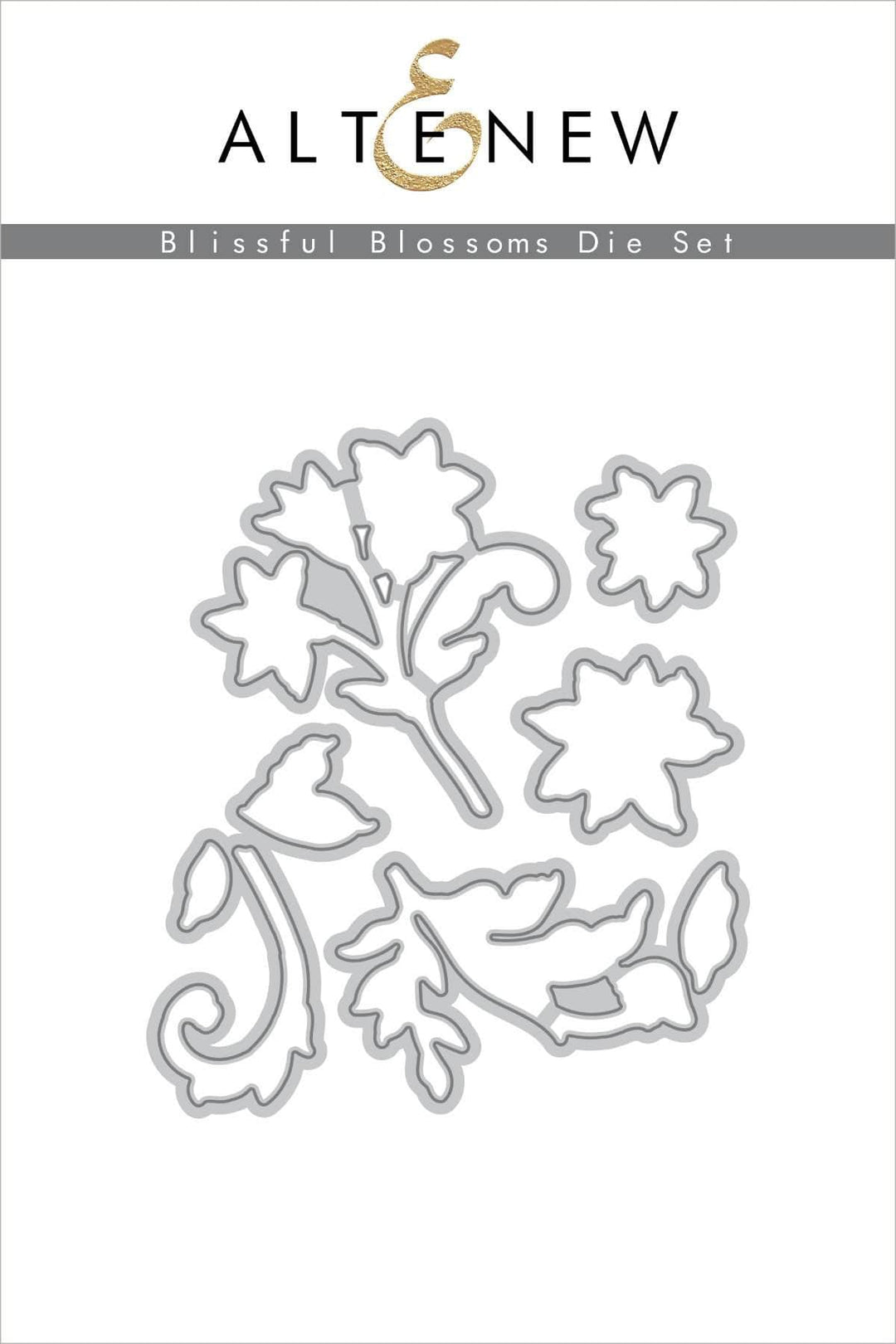 Altenew Blissful Blossoms Die Set with floral die cuts for card making and scrapbooking projects.