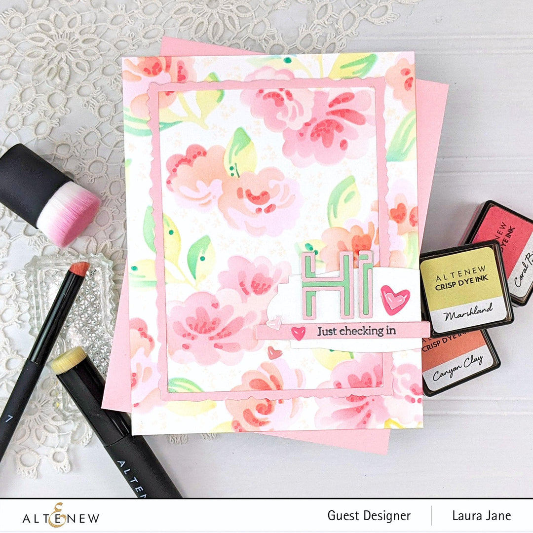 Altenew Blobby Roses die set with intricately designed metal dies for floral craft projects.