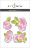 Altenew Blobby Roses Die Set featuring metal dies for creating floral designs with pink and green accents.