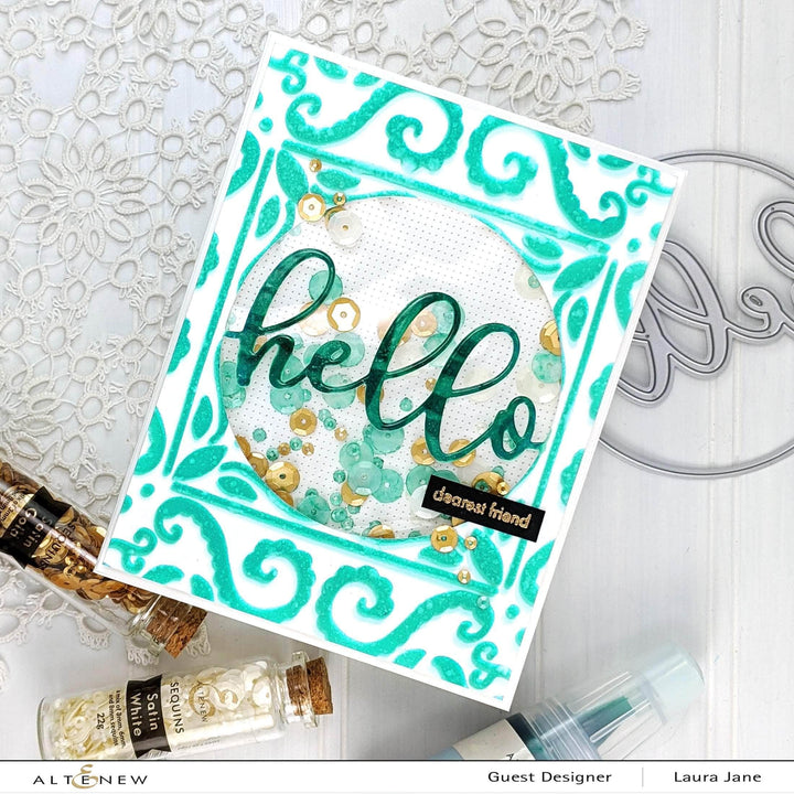 Part A-Glitz Art Craft Co.,LTD Dies Circled Greetings: Hello Die