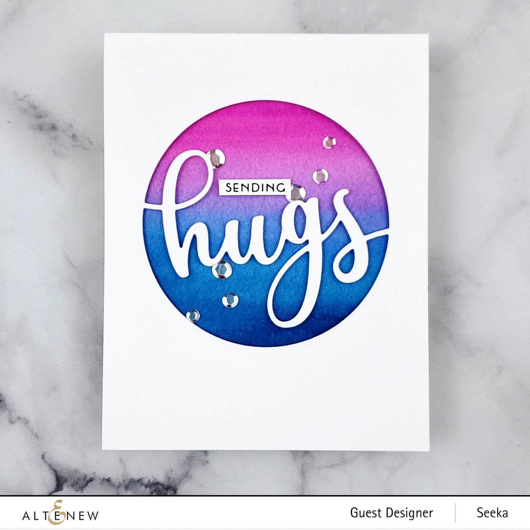 Part A-Glitz Art Craft Co.,LTD Dies Circled Greetings: Hugs Die
