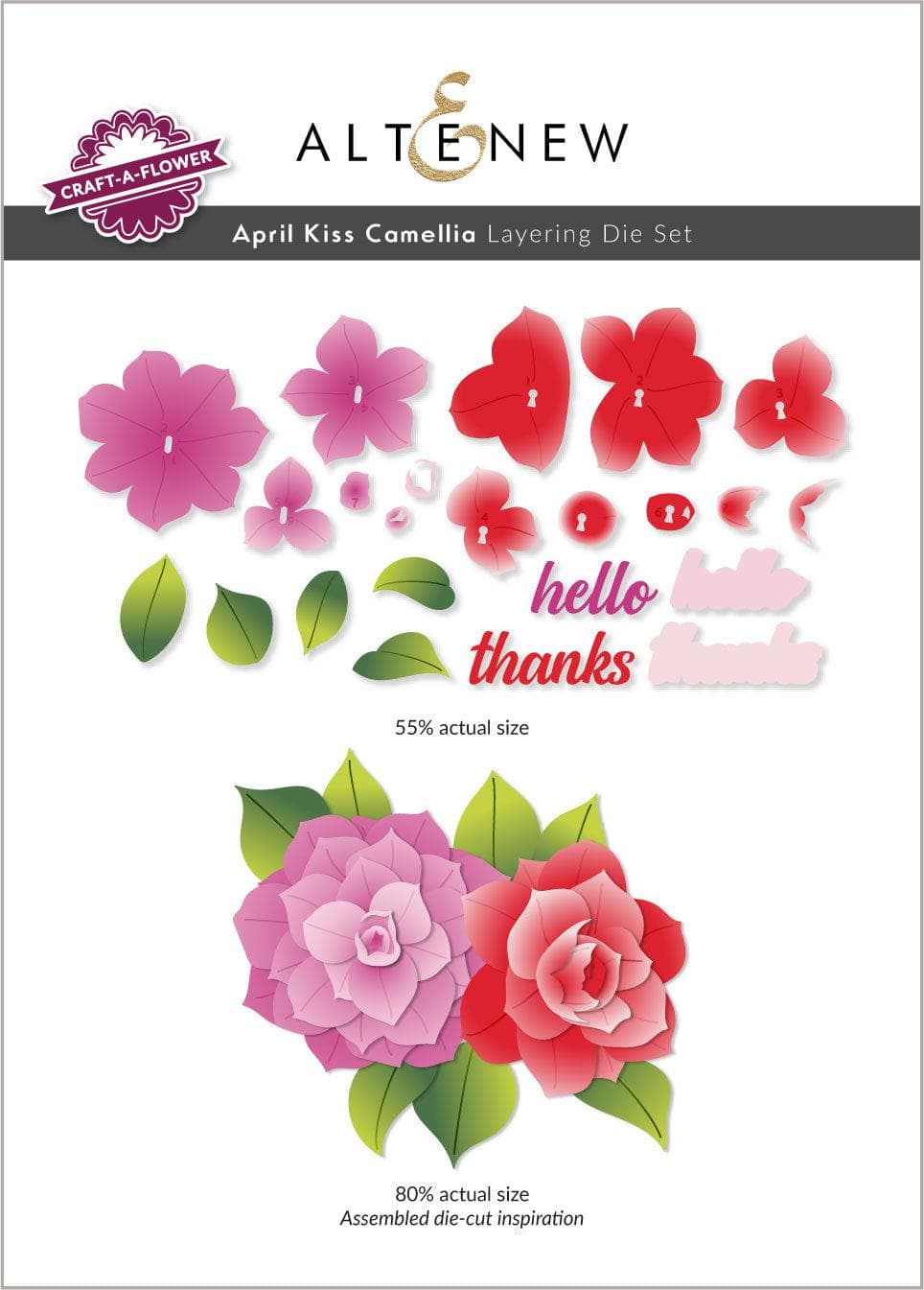 Altenew Craft-A-Flower: April Kiss Camellia Die Set