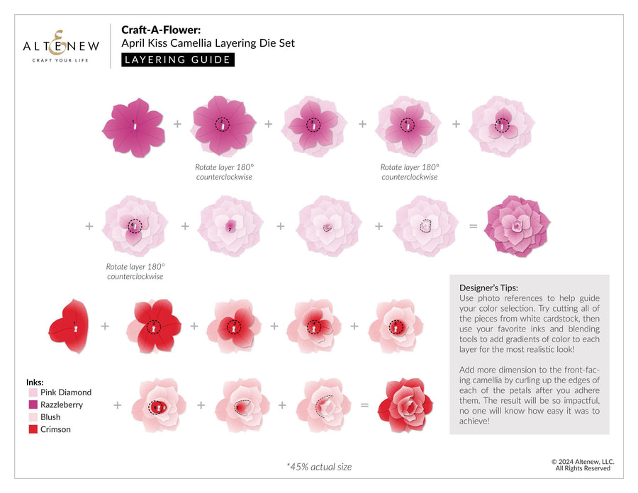 Altenew Craft-A-Flower: April Kiss Camellia Die Set