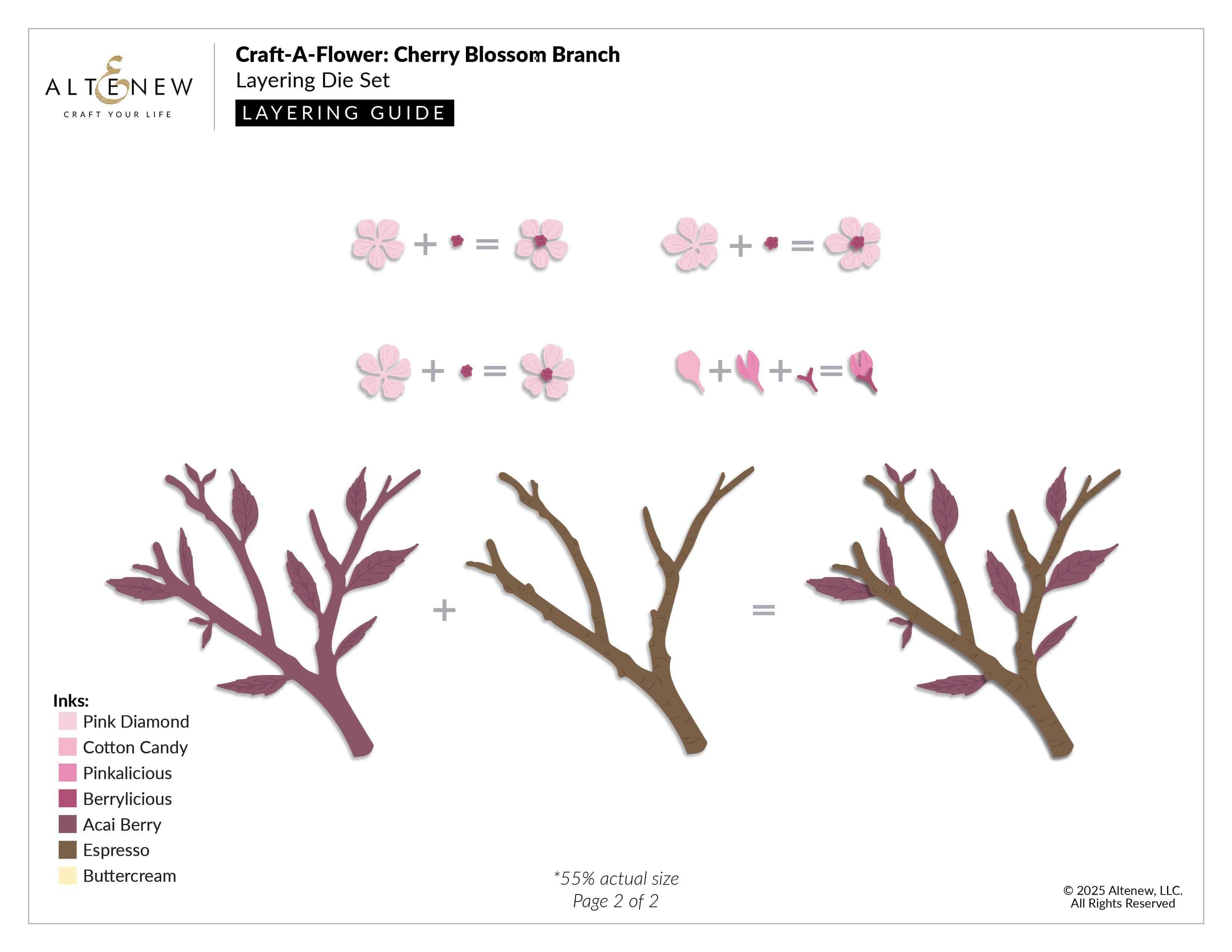 Craft-A-Flower: Cherry Blossom Branch Layering Die Set | Altenew
