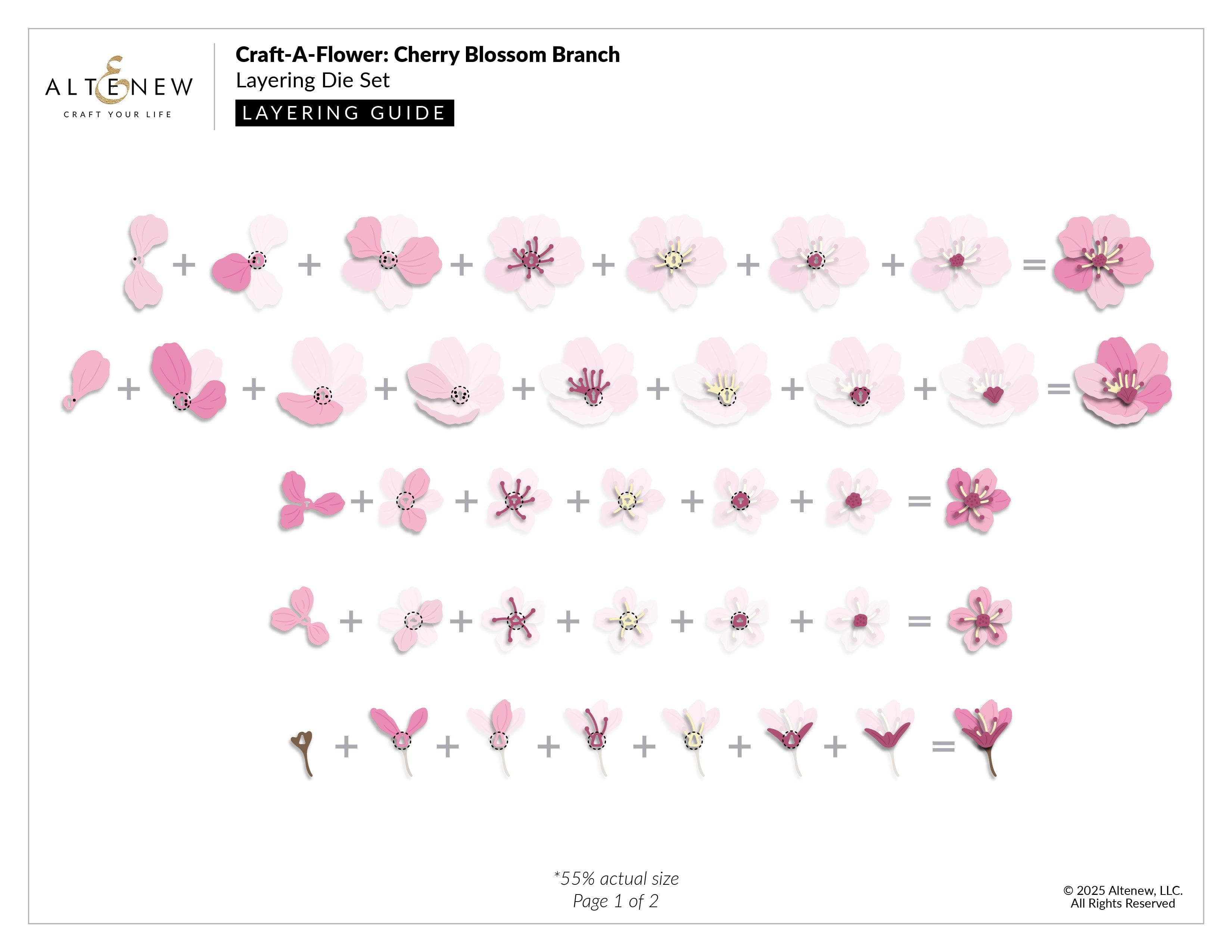 Craft-A-Flower: Cherry Blossom Branch Layering Die Set | Altenew