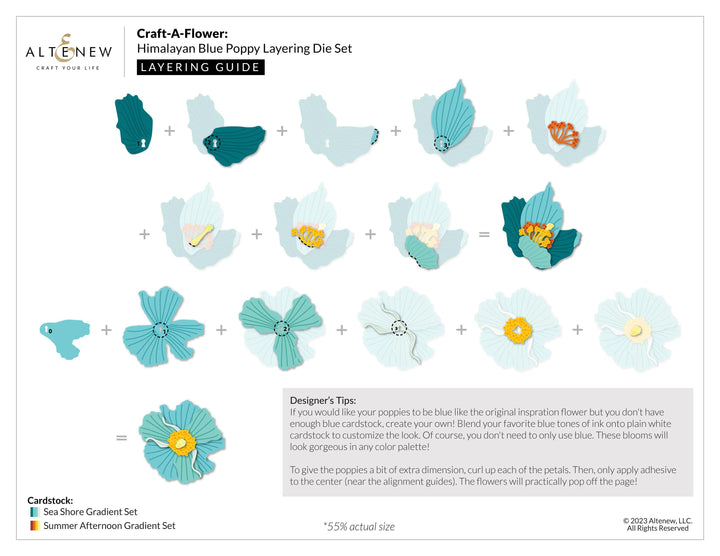 Part A-Glitz Art Craft Co.,LTD Dies Craft-A-Flower: Himalayan Blue Poppy Layering Die Set