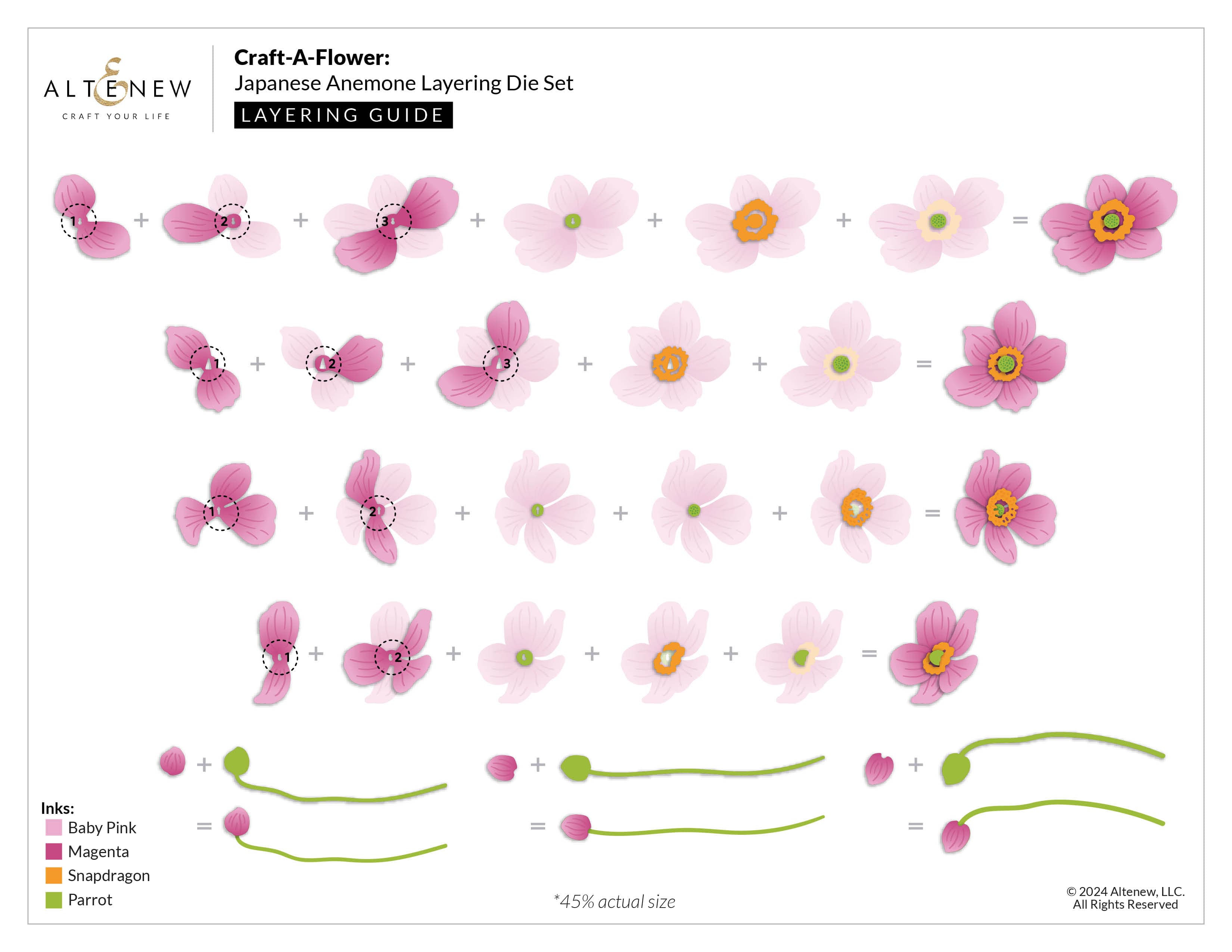 Craft-A-Flower: Japanese Anemone Layering Die Set | Altenew