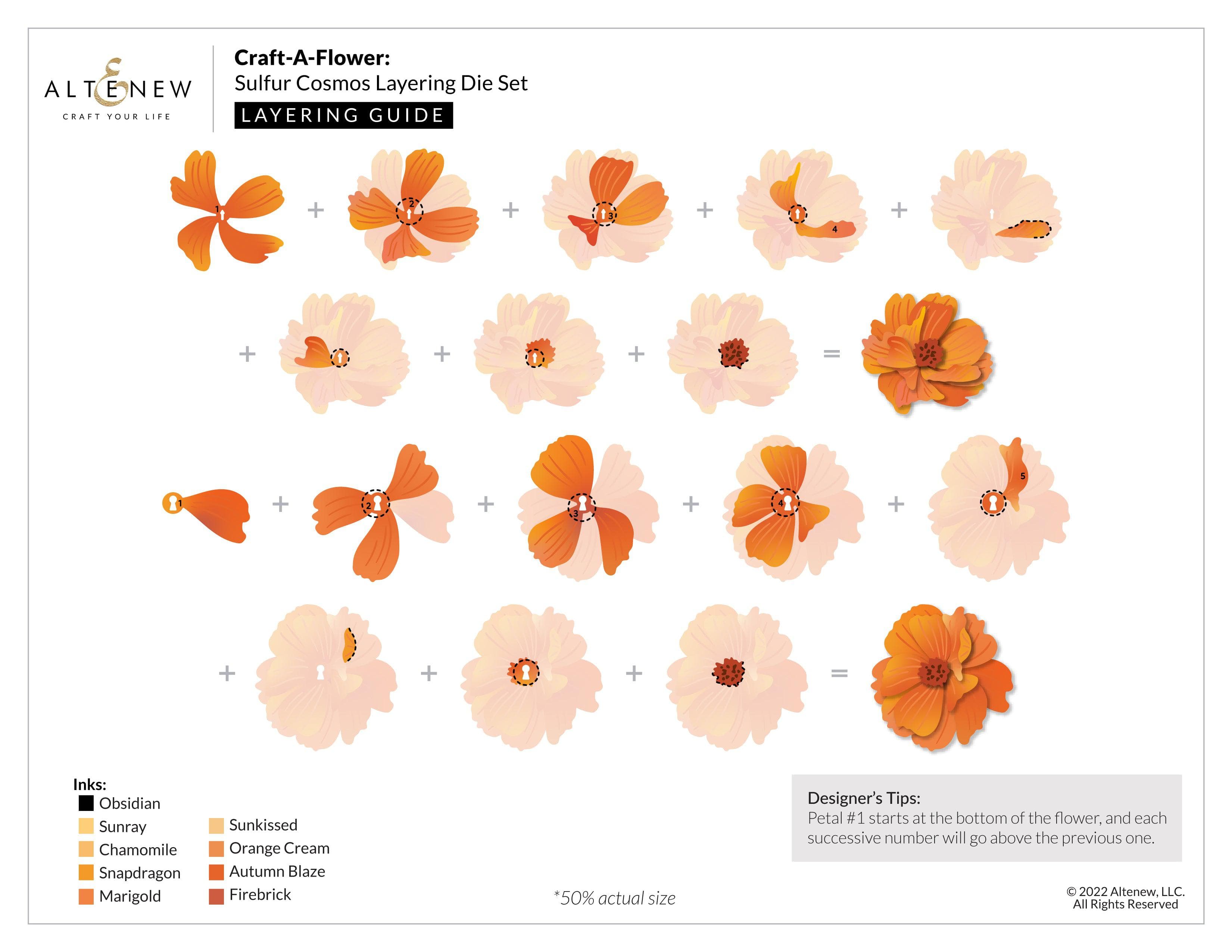 Craft-A-Flower: Sulfur Cosmos Layering Die Set | Altenew