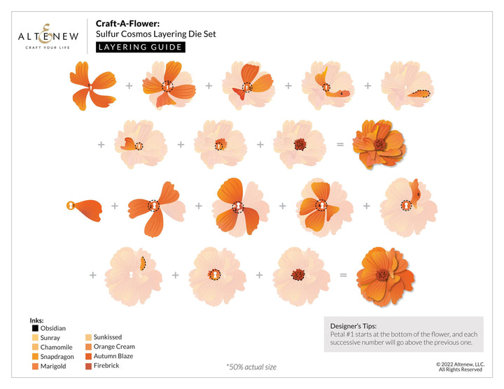 Part A-Glitz Art Craft Co.,LTD Dies Craft-A-Flower: Sulfur Cosmos Layering Die Set