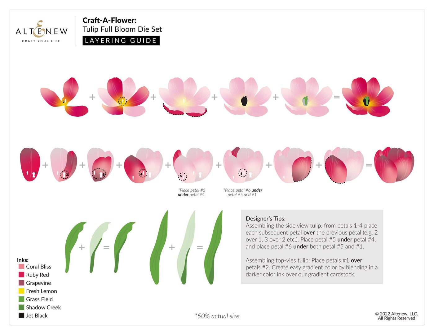 Part A-Glitz Art Craft Co.,LTD Dies Craft-A-Flower: Tulip Full Bloom Layering Die Set