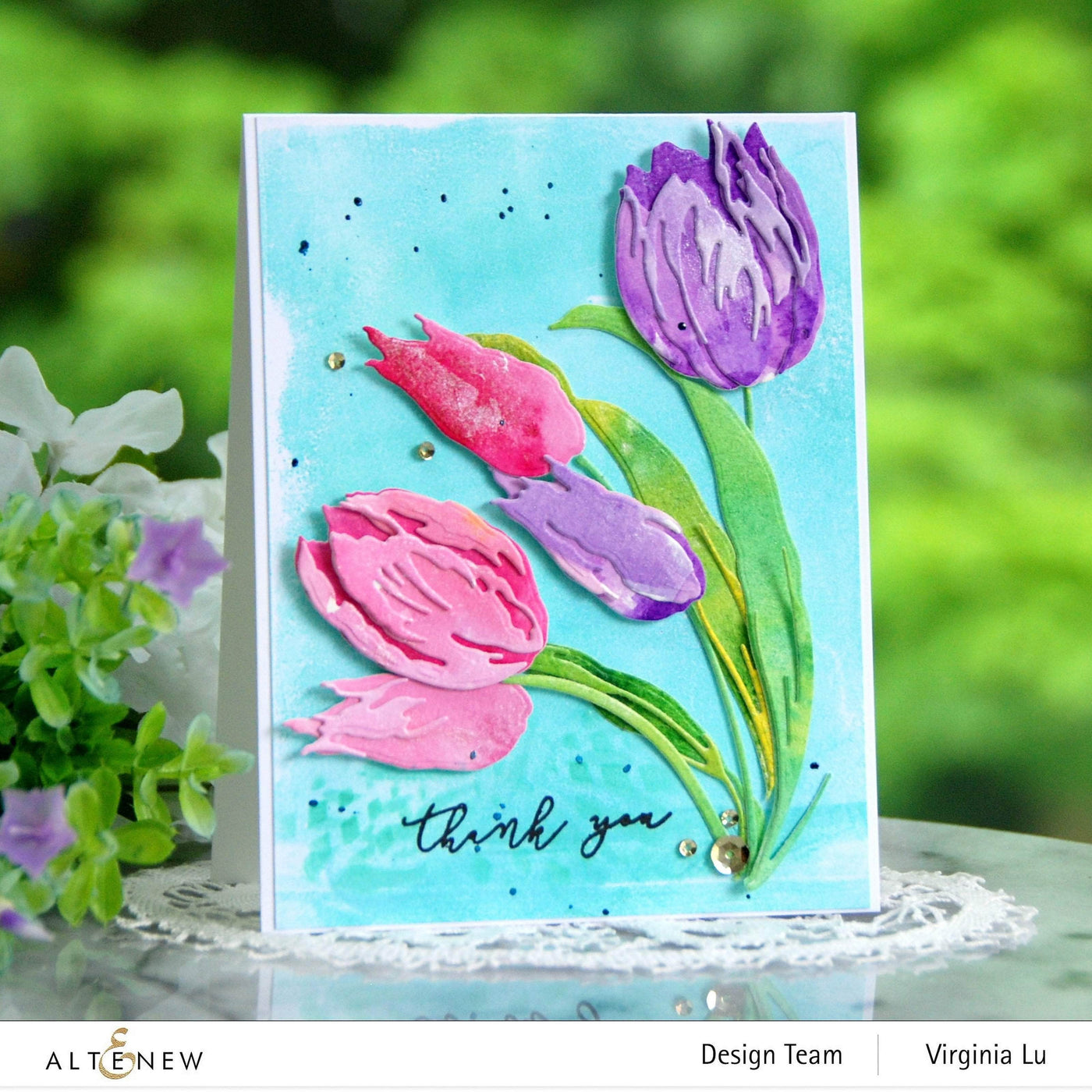 Tulip Silicone Clear Stamp and Die Sets for Card Making, DIY