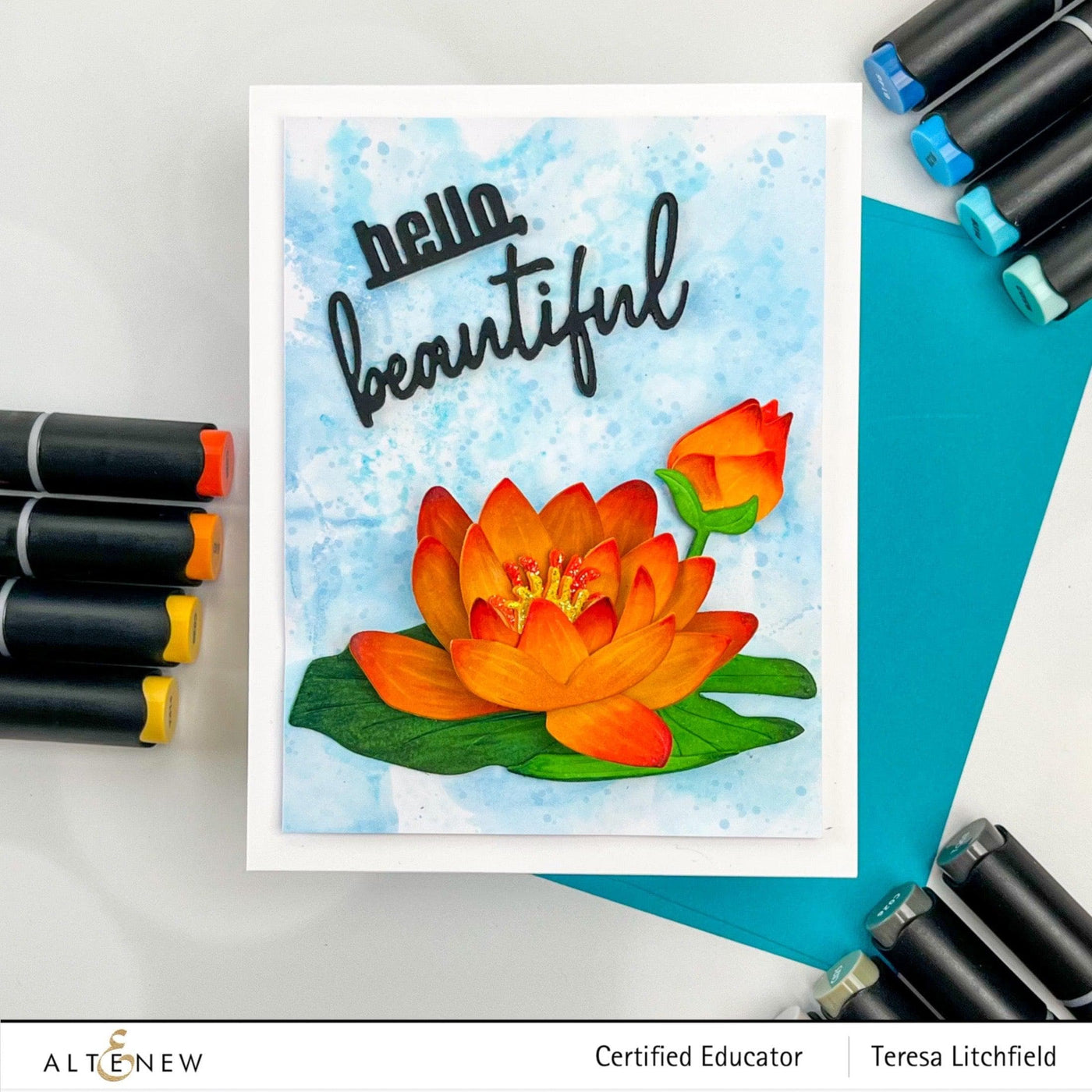Watercolor Coloring Book: Waterlily Greeting Card, Emily Marie Watercolors  LLC