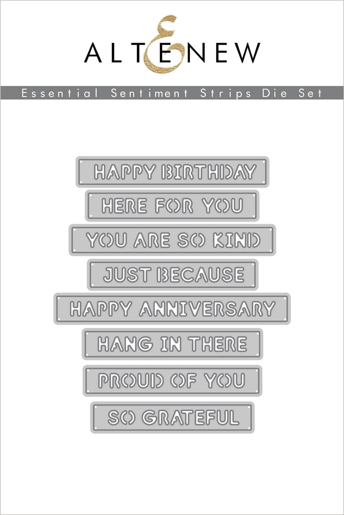 Sentiment Dies Altenew Essential Sentiment Strips 3D Sentiments Die Set, Happy ...