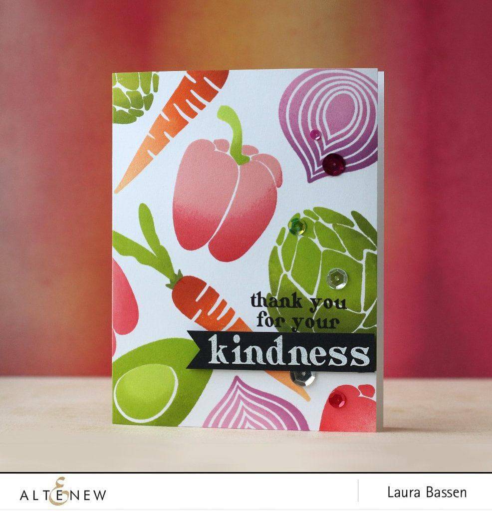 Altenew Farmers Market Die Set with metal dies for creating detailed paper craft and scrapbooking projects.