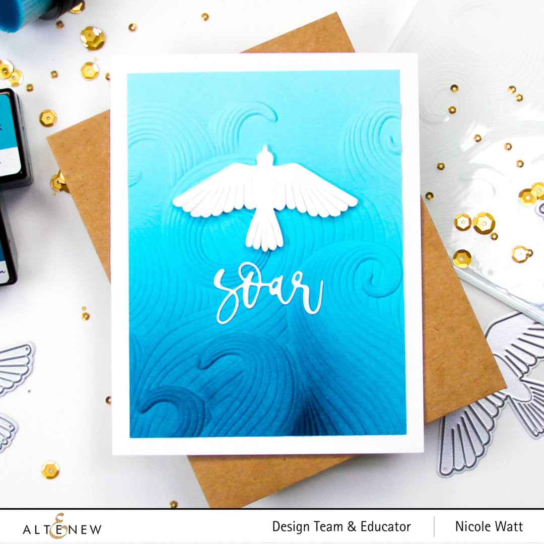 Altenew Feathered Friends die set with metal dies for crafting bird-themed paper projects and card making.