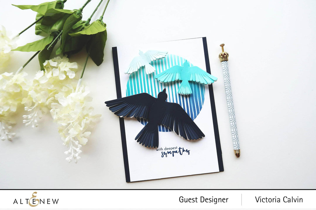 Altenew Feathered Friends die set featuring various bird-shaped metal dies for paper crafting and card making projects.