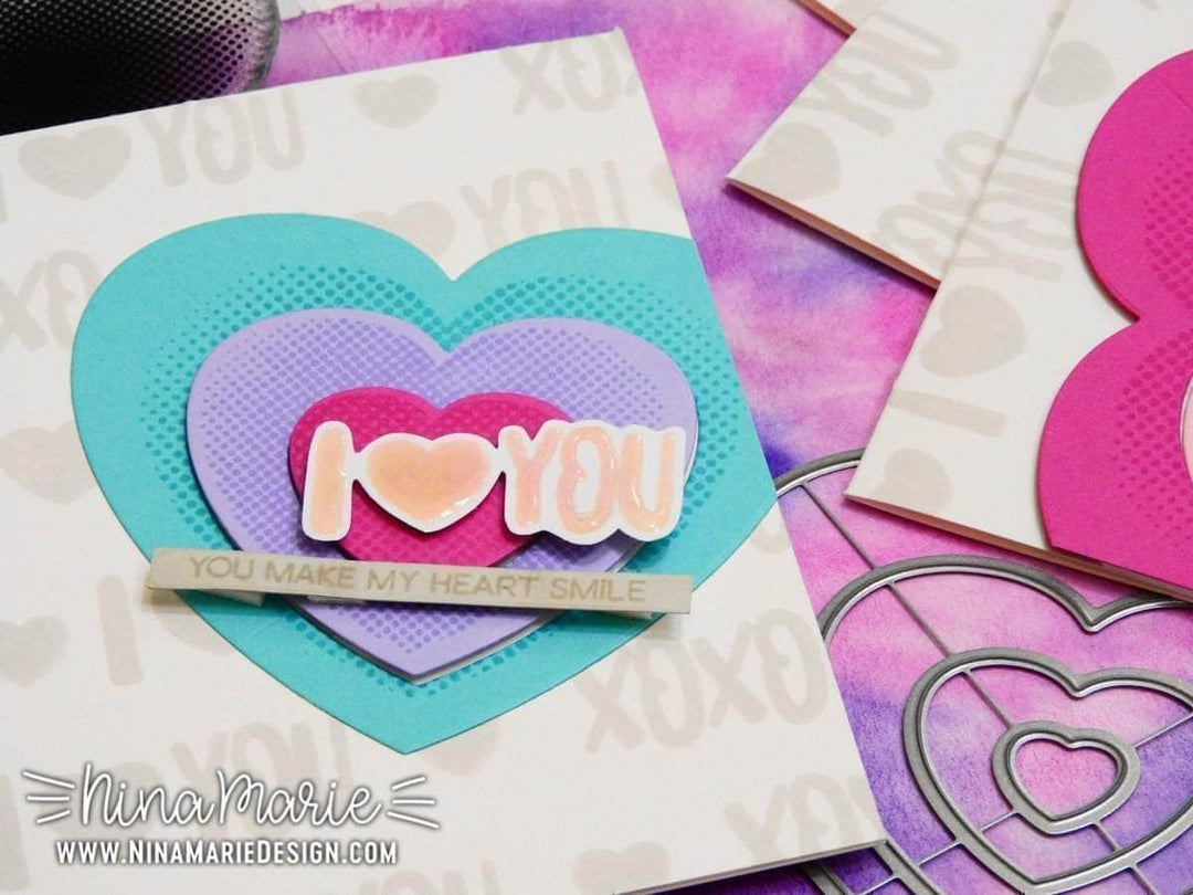 Part A-Glitz Art Craft Co.,LTD Dies Halftone Hearts Nesting Die Set