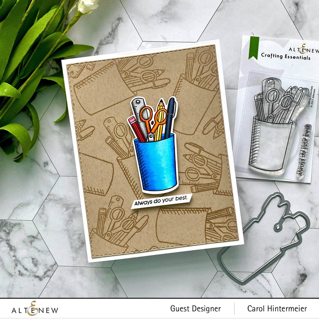 Altenew Handy Dandy Notebook Die Set featuring intricate metal dies for paper crafting and scrapbooking projects.