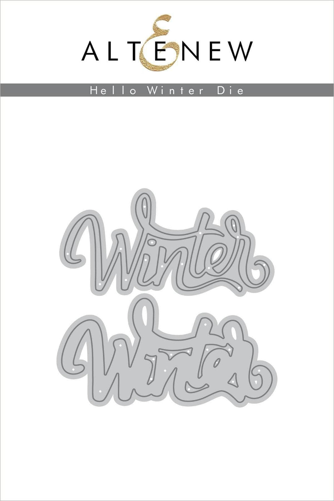 Altenew Hello Winter Die Set with intricate winter-themed metal dies for card making and paper crafts.