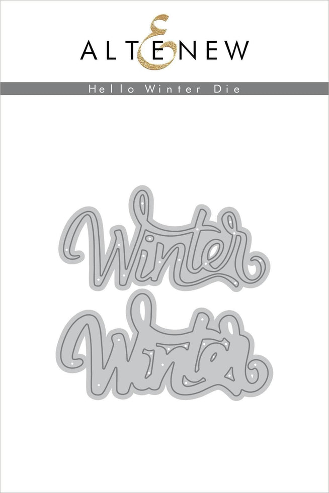 Altenew Hello Winter Die Set with intricate winter-themed metal dies for card making and paper crafts.