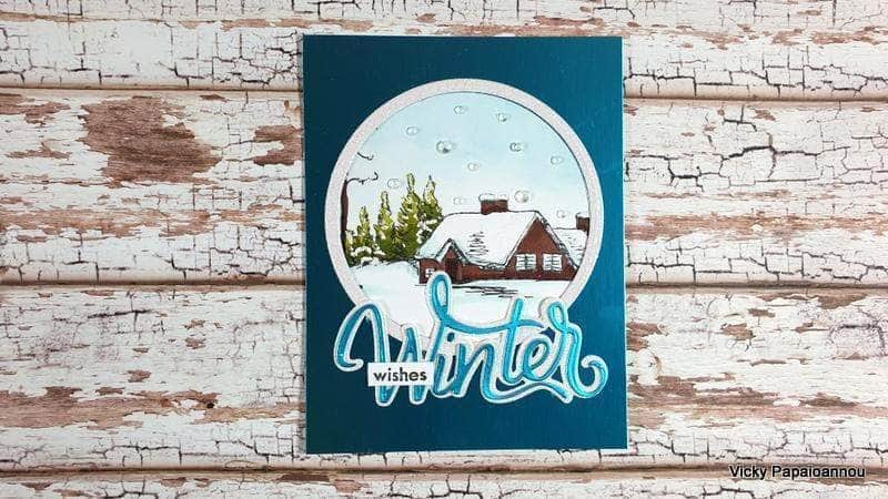 Altenew Hello Winter Die Set with intricate winter-themed dies for paper crafting and card making projects.