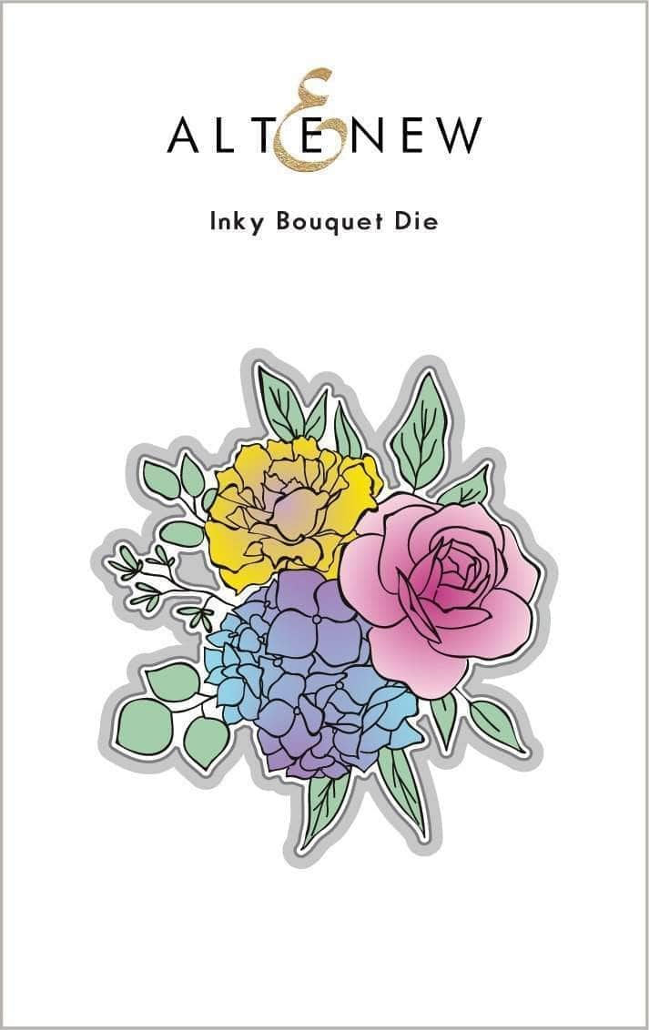 Altenew Inky Bouquet Die for paper crafting, showing intricate floral die cuts on a white background.
