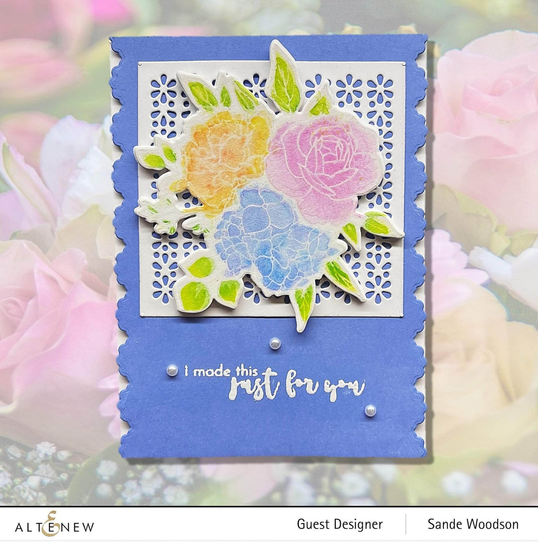 Altenew Inky Bouquet Die, metal craft die for creating floral bouquet designs with intricate cutouts.