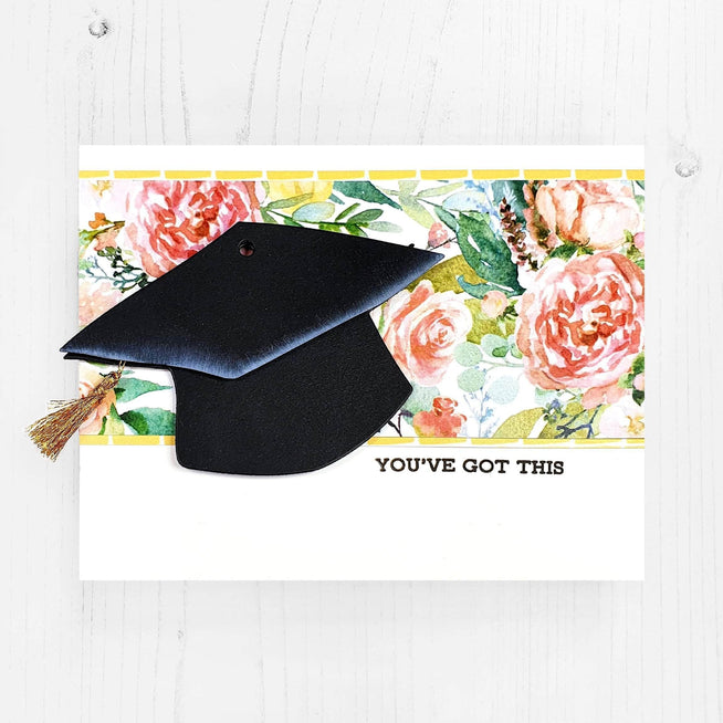 Altenew layered gift tag graduation die set with intricate die cuts for creating personalized graduation-themed gift tags.