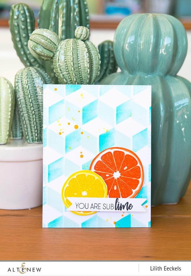 Altenew Main Squeeze Die Set with multiple metal dies for crafting and card making, featuring intricate shapes and designs.