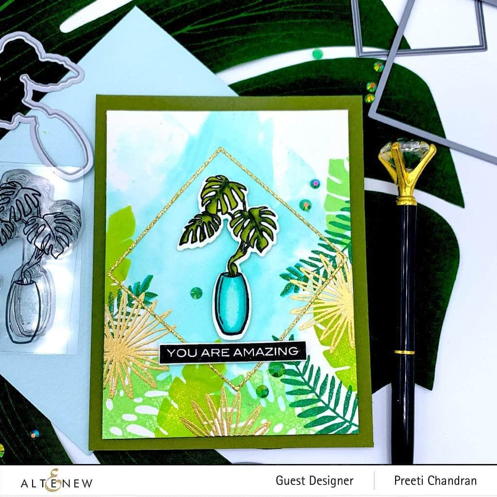 Part A-Glitz Art Craft Co.,LTD Dies Monstera in Vase Die Set