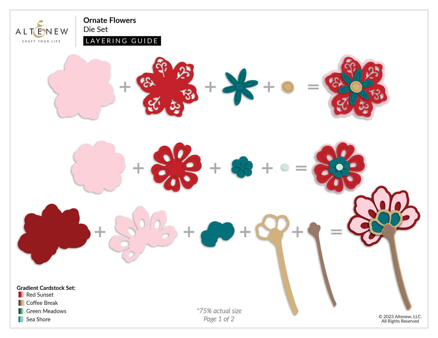 Part A-Glitz Art Craft Co.,LTD Dies Ornate Flowers Die Set